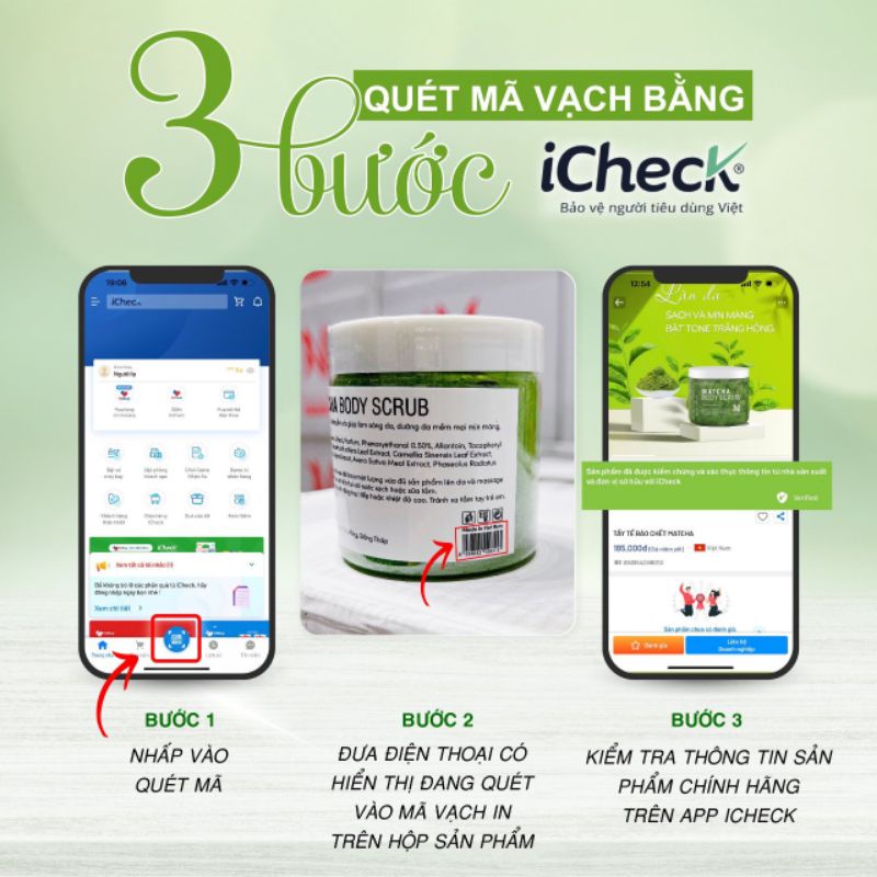 Tẩy da chết body Matcha Naturally thơm mát lạnh