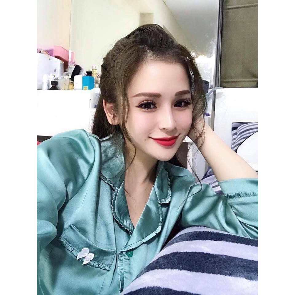 Bộ PIJAMA Phi Lụa Bèo Nhún Tay Dài Quần Dài - HÌNH THẬT 100%