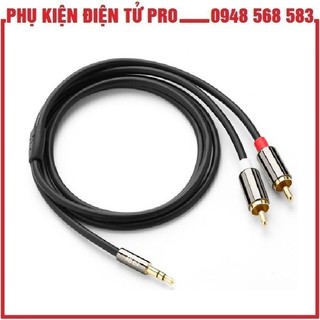 DÂY CHIA AV 3.5MM RA 2 ĐẦU RCA, ĐẦU MẠ VÀNG UGREEN 2M 10584