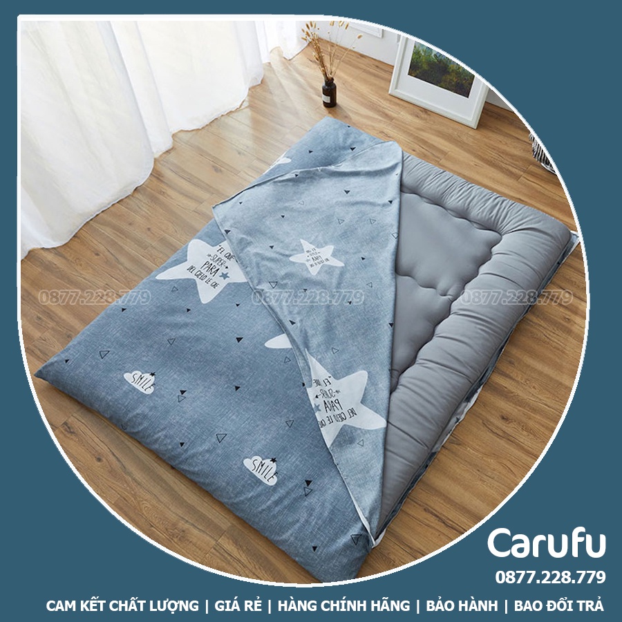 Ga bọc Nệm Topper 2 mặt kéo khoá 1mx2m 1m2x2m 1m4x2m 1m6x2m 1m8x2m 2mx2m | Chất Polyester cao cấp | CARUFU