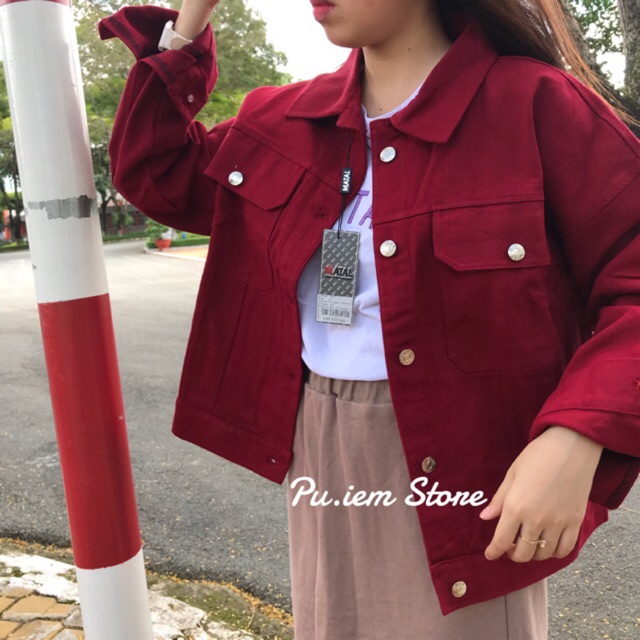 Áo khoác jean kaki basic 🌼