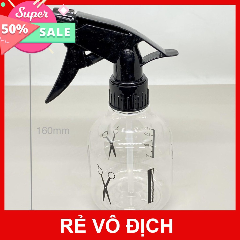 Bình xịt cắt tóc hình kéo lược 250ml