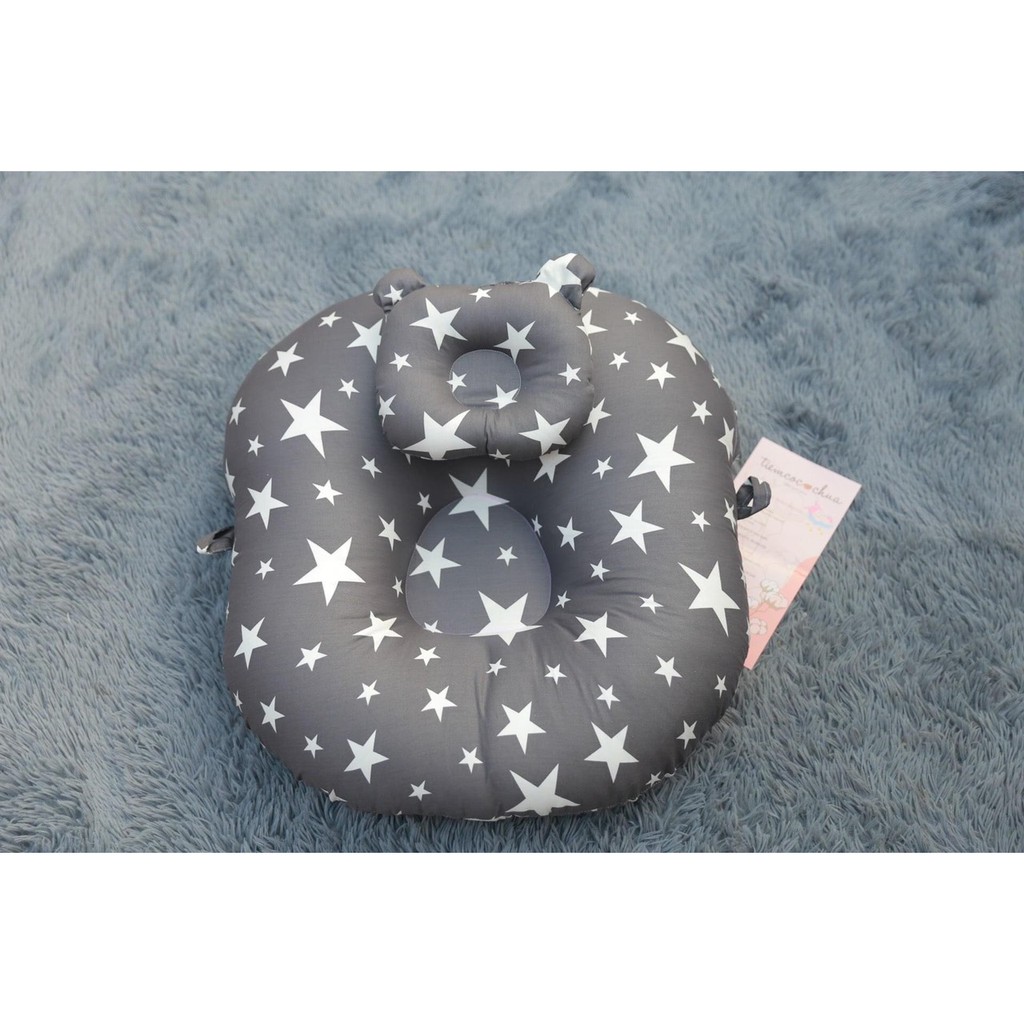 Đệm Chống Trào Ngược Cho Bé( Tặng Kèm Gối Chống Bẹp đầu ), Gối Tập Ngồi Cho Bé