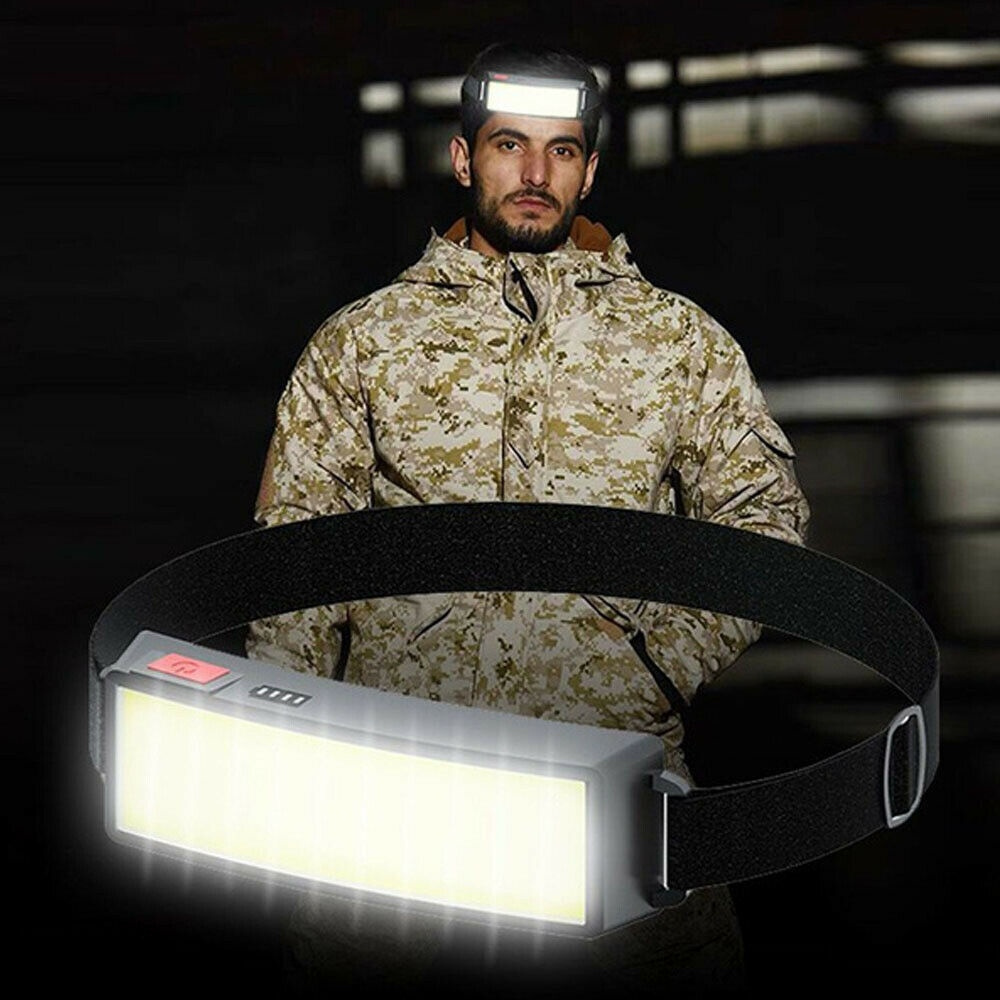 [Stock] COB Soft Lighting Headlamp, USB Rechargeable Fishing Lamp, Outdoor Camping Head-mounted Headlamp