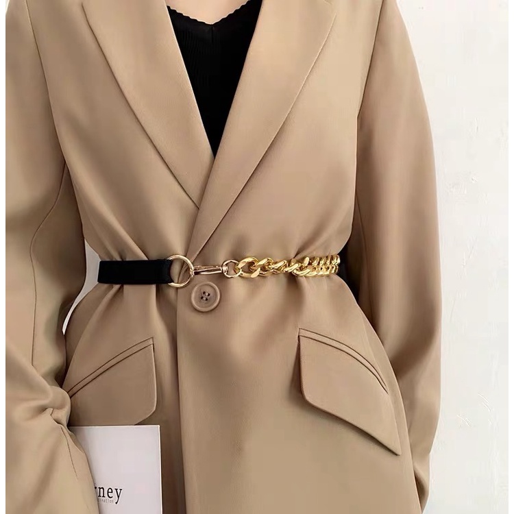 Đai váy xích chun co giãn cá tính ĐV027 Meo shop - Betl thắt lưng váy nịt áo vest xích phối da phong cách hàn quốc