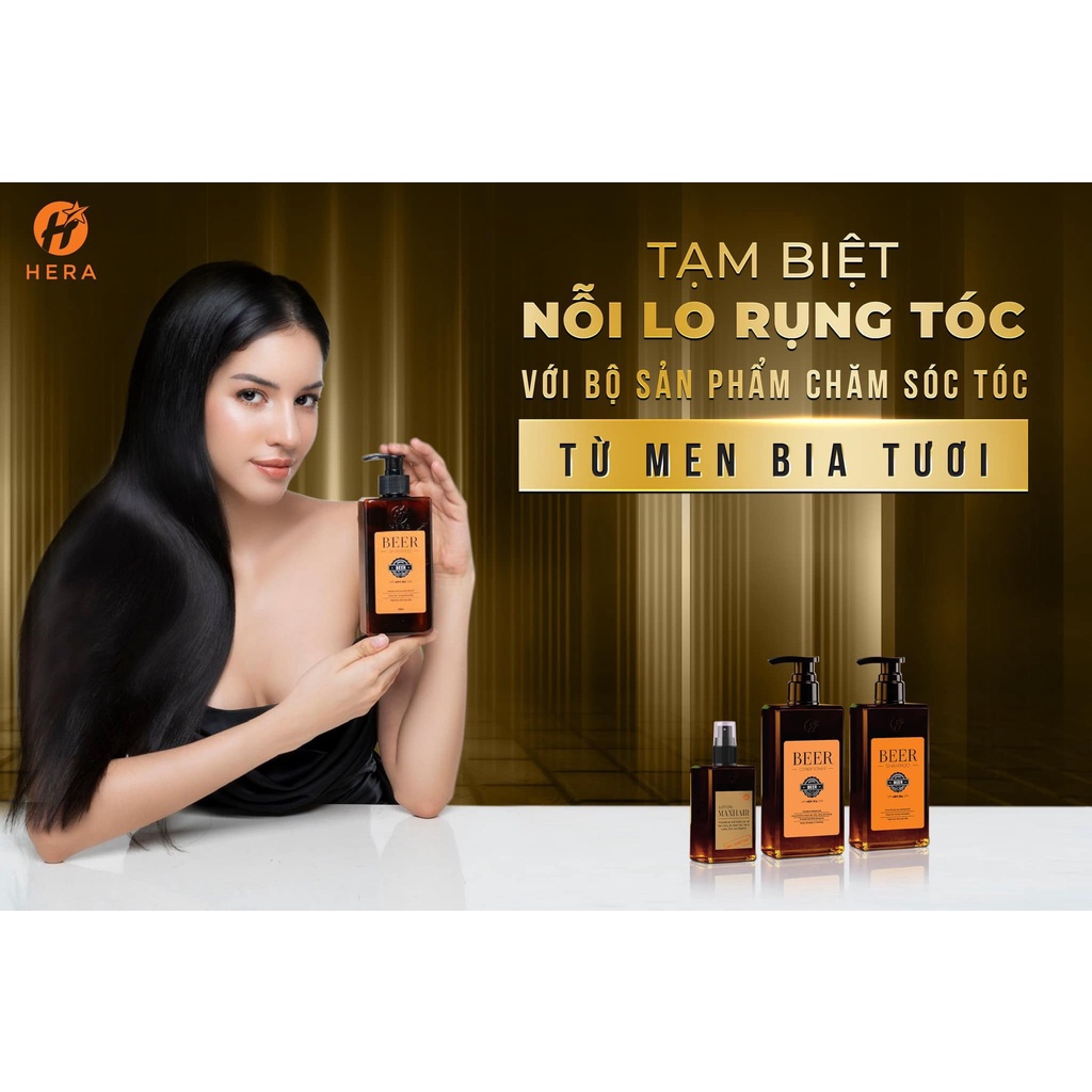 Combo Dầu gội men bia tươi Hera + dầu xả + dưỡng tóc Hera