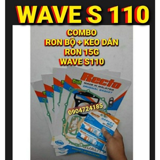 Bộ ron máy + keo dán ron xe wave s 110 recto made in malaysia