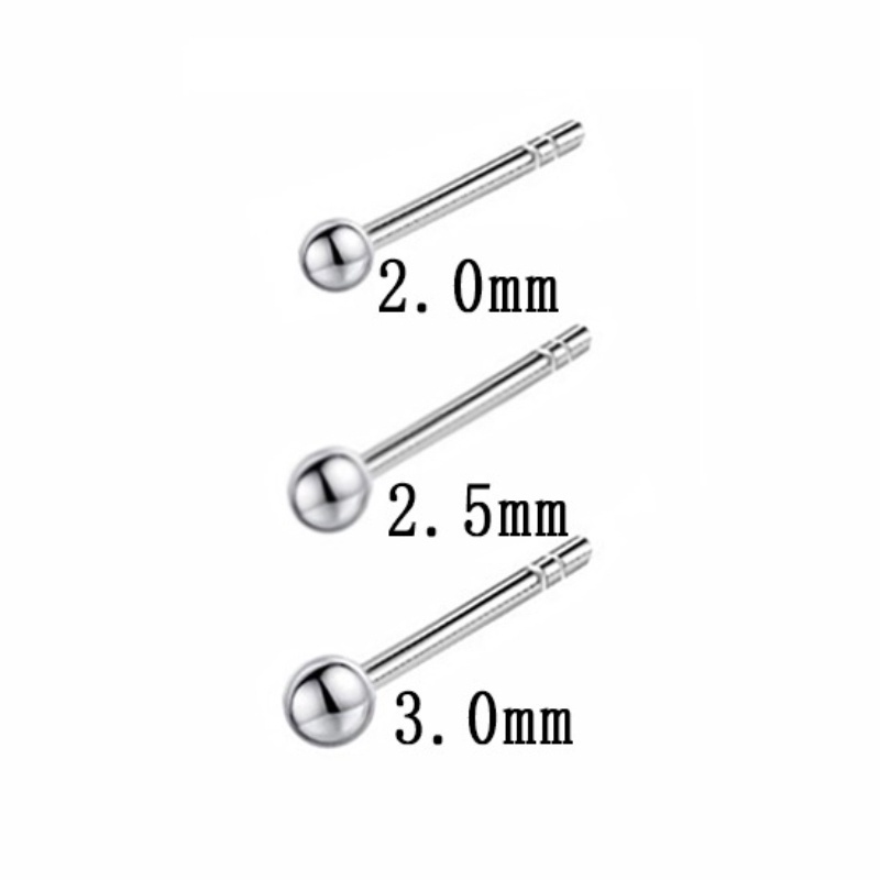 1 Bông Tai Bạc S925 Xỏ Hạt Châu Âu Mini (Với Đầu Cắm Cao Su)