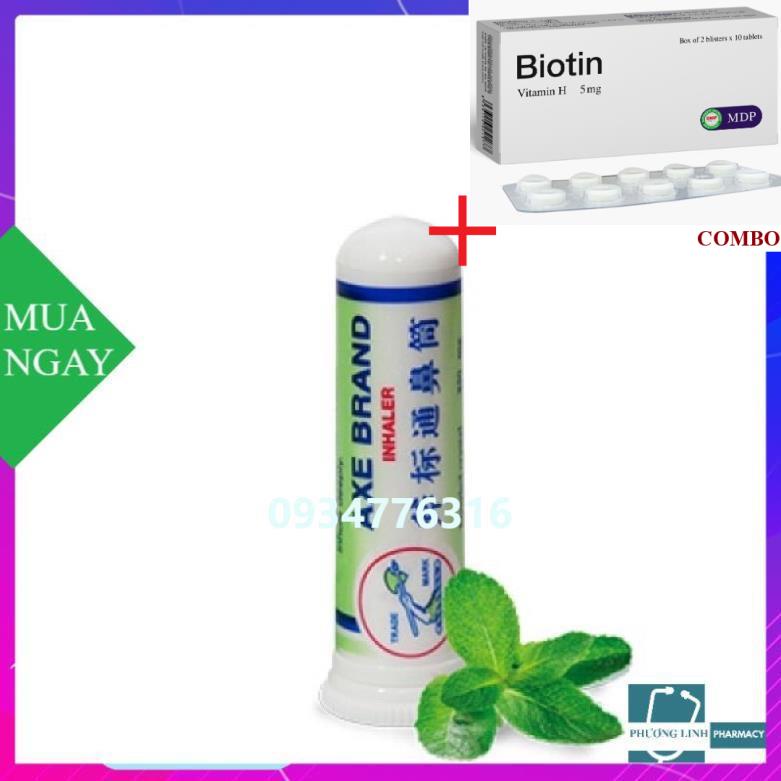 Combo Biotin 5mg+ ỐNG HÍT CÂY BÚA AXE BRAND