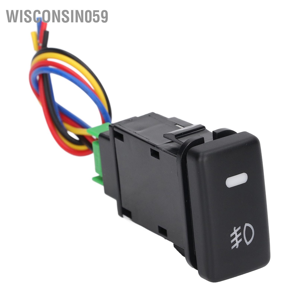 Wisconsin059 Automobile Lamp Switch 3A 12V 20mΩ Ground Resistance 8000 Times Heat ABS Waterproof with Wire