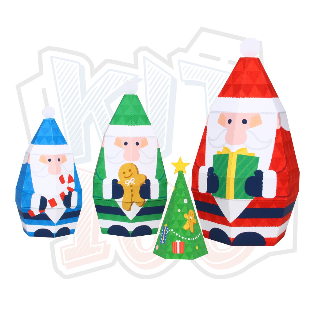 Mô hình giấy Giáng Sinh Chrismas Búp bê Matryoshka Noel