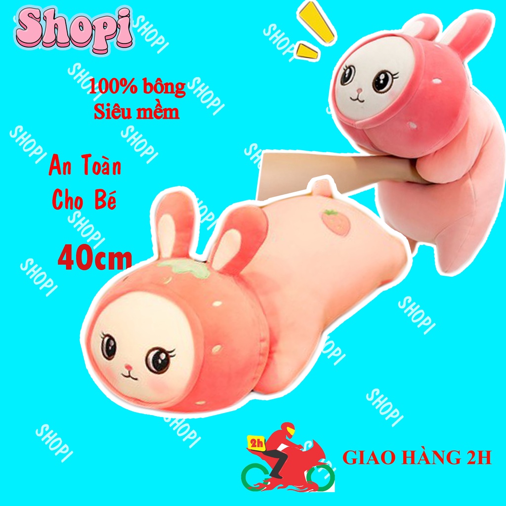 Gấu bông thỏ hồng 40cm siêu xinh hình thật 100% tại shop