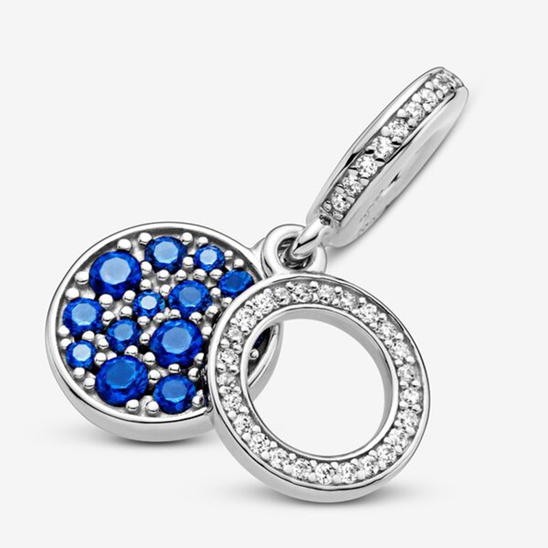 CHARMS PANDORA Mới Mặt Dây Chuyền Mạ Bạc 925 Đính Đá Zircon Lấp Lánh