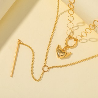 Vòng Cổ Choker NEULRY 2 Lớp Mặt Hình Trái Tim Dễ Thương