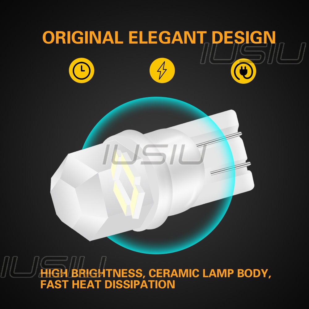 Bóng Đèn LED T10 W5W 3014 12V Ánh Sáng Xanh Dương Trắng Chuyên Dụng Cho Xe Hơi Xe Máy
