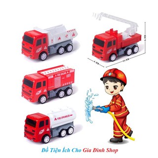 Set 4 Ô Tô Đồ Choi Mô Hình Cứu Hỏa TRUCK Màu Đỏ Mã A122726
