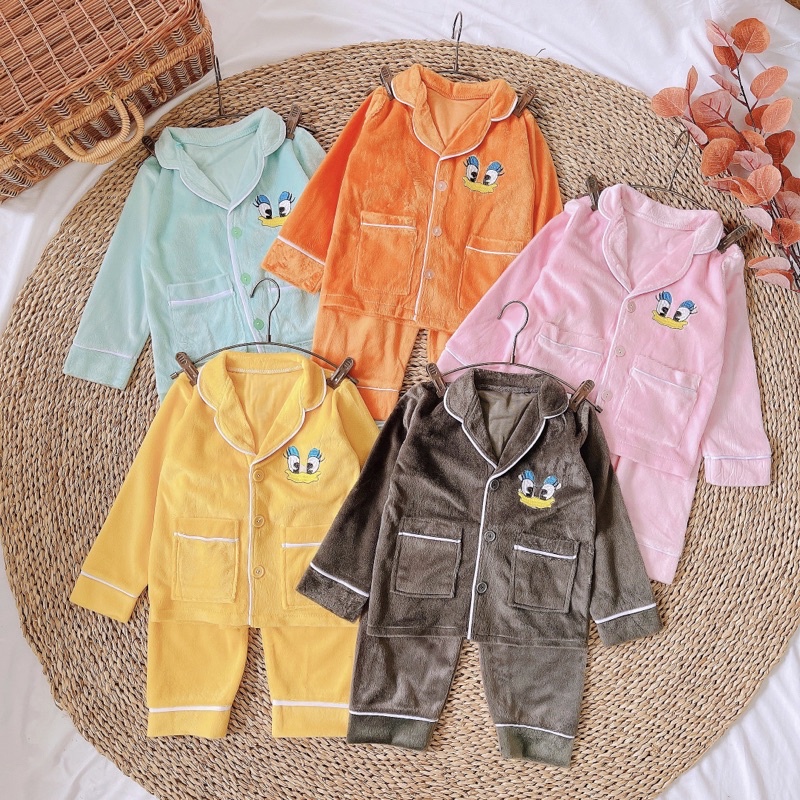 Set nỉ băng lông pizama cho bé