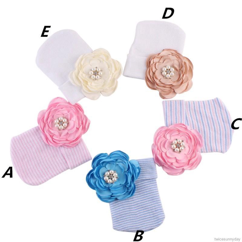 Mũ Trùm Đầu Đính Hoa Đáng Yêu Cho Bé Gái