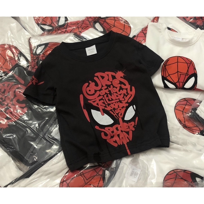 Set 2 áo cộc tay nhện next cho bé trai màu trắng - chì size từ 10-24 cân