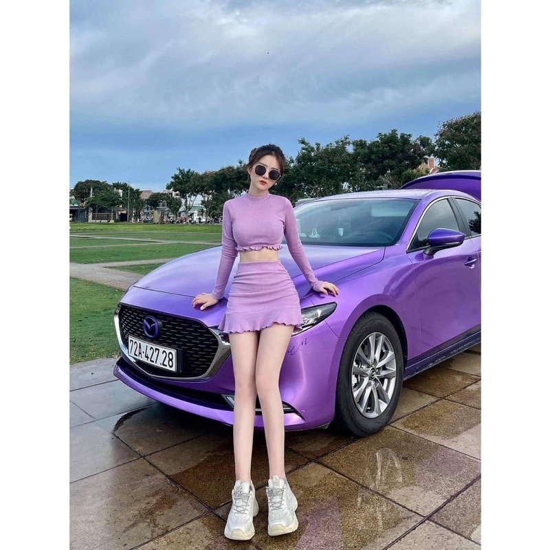 set chân váy áo croptop ôm body