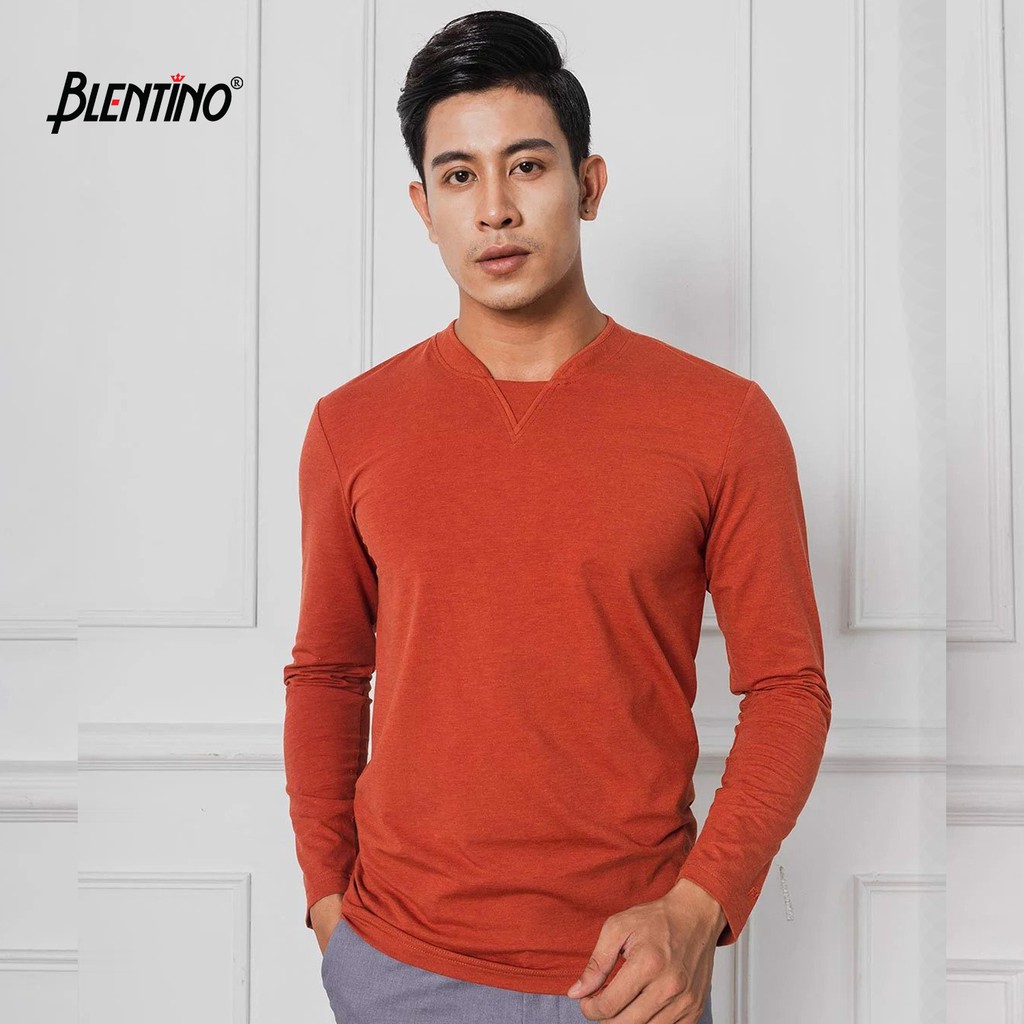 Áo thun nam BLENTINO tay dài thu đông cổ tim tay dài BTSTD-05 chất liệu cotton cao cấp siêu thấm hút