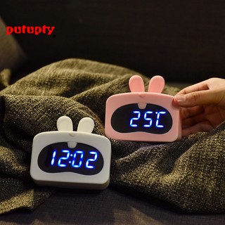 Đồng hồ báo thức điện tử mini hình động vật dễ thương có đèn LED