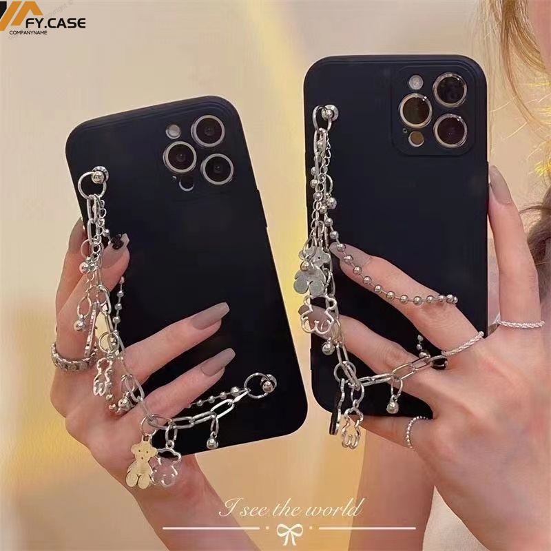 Ốp Điện Thoại Silicone Mềm Màu Trơn Có Dây Đeo Cho Vivo Y15s Y17 Y19 Y12s Y20 Y50 Y30 Y21 Y51 2020 V21 V21E V20 S1 Pro