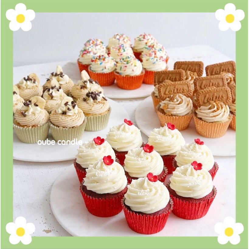 Nến Thơm Handmade Tinh Dầu Cao Cấp Tạo Hình CUPCAKE Không Khói Trang Trí Siêu Xinh | Oube Candle NT77
