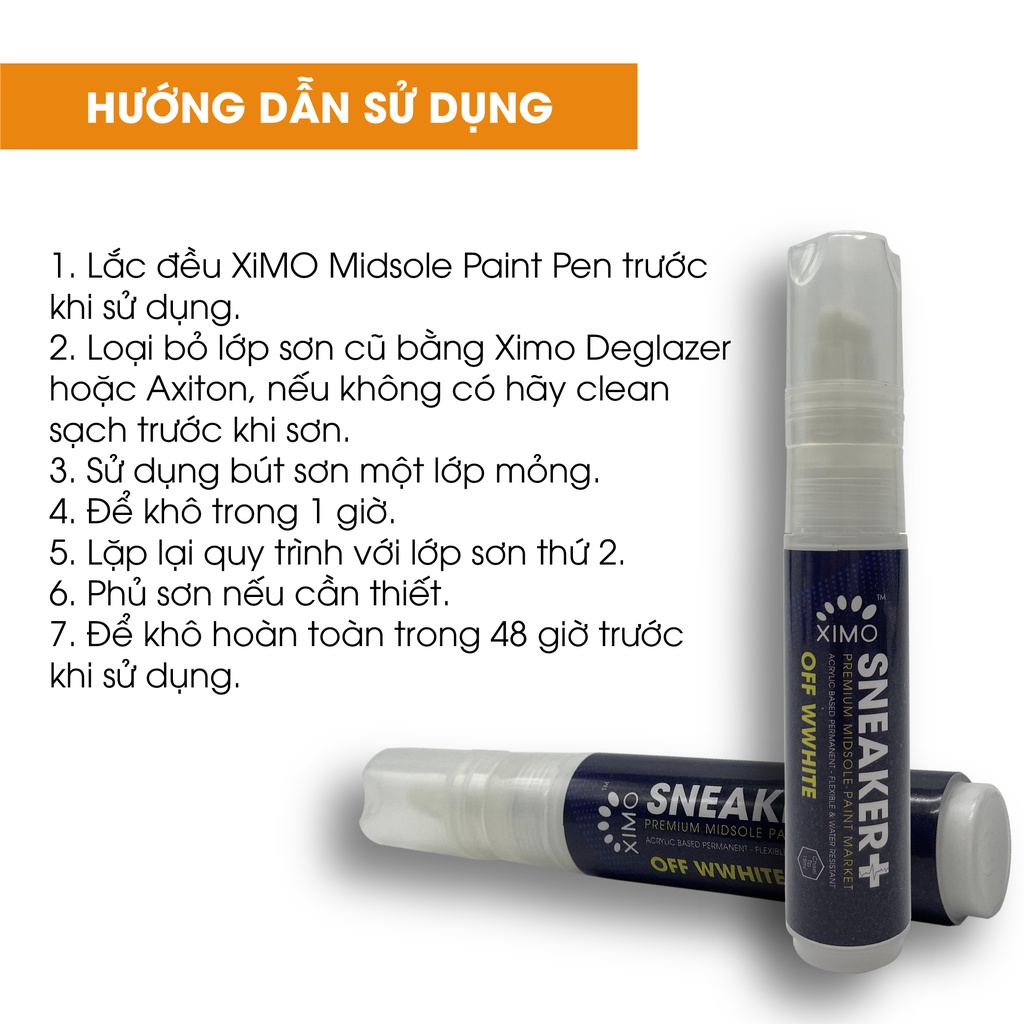 Bút Repaint sơn trắng đế giày, che ố vàng, làm mới phục hồi giày Ximo Midsole Paint Pen XI23