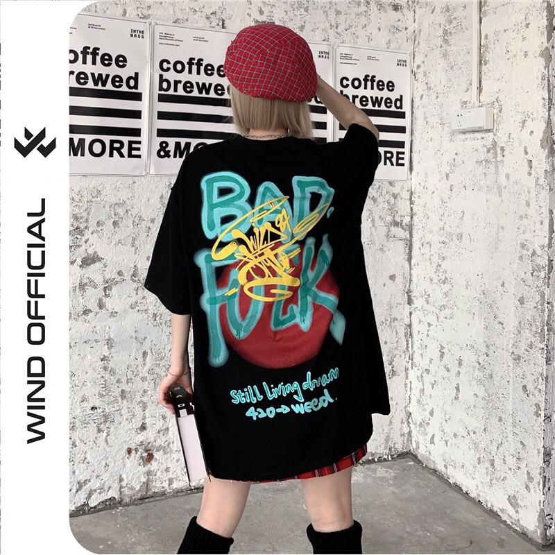 Áo thun tay lỡ Wind phông unisex form rộng BadFuck nam nữ oversize cotton ulzzang