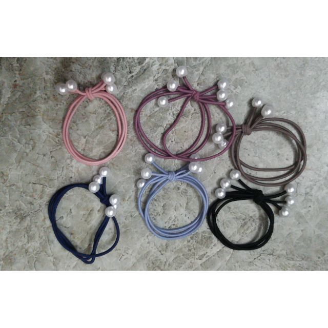 Cột tóc hàn quốc hạt trắng