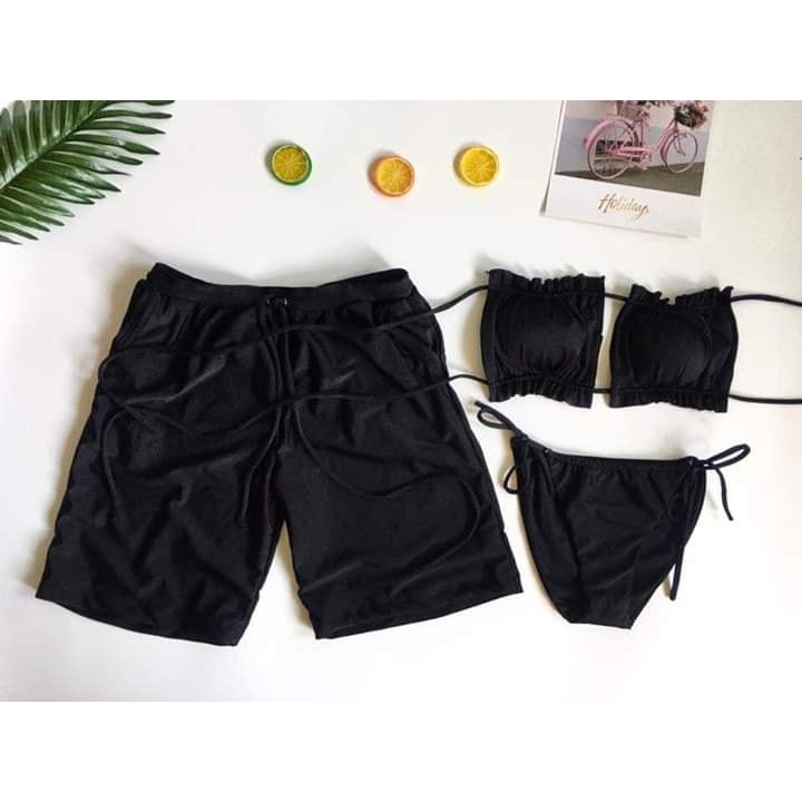 Bikini Couple, Đồ bơi cặp Nam Nữ quần nam lửng nữ 2 mảnh gợi cảm - HGC008