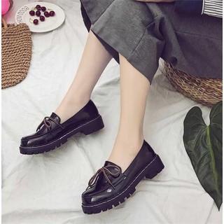 E3[SẴN BÓNG 38] Giày lười ulzzang dây nâu (nên lùi 1 size)