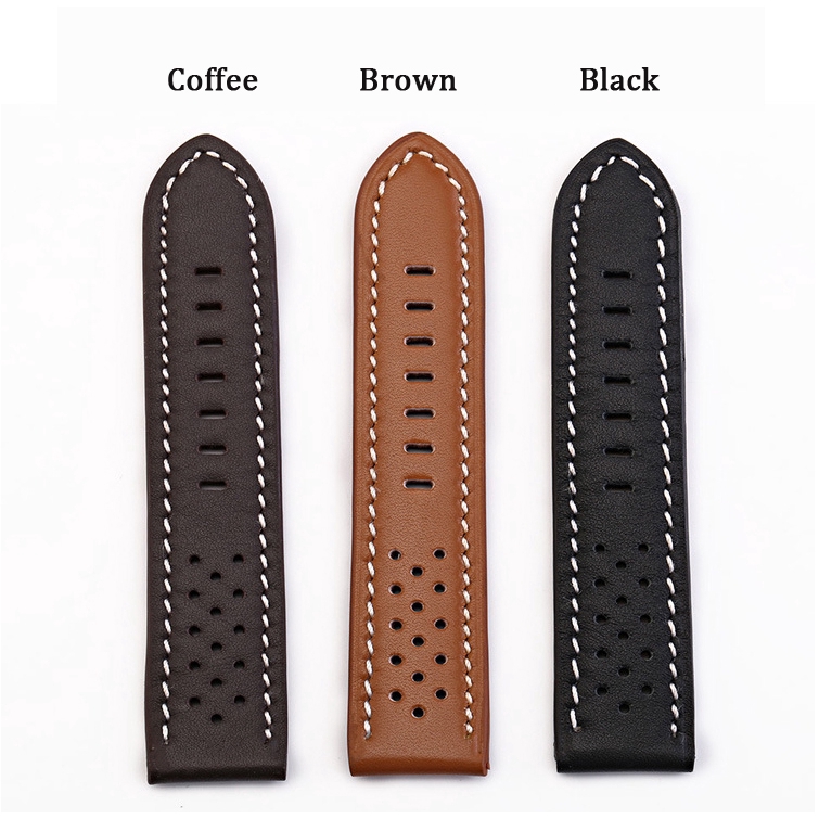 20mm 22mm 24mm 26mm Genuine Leather Band Men Watch Strap Wristband Belt