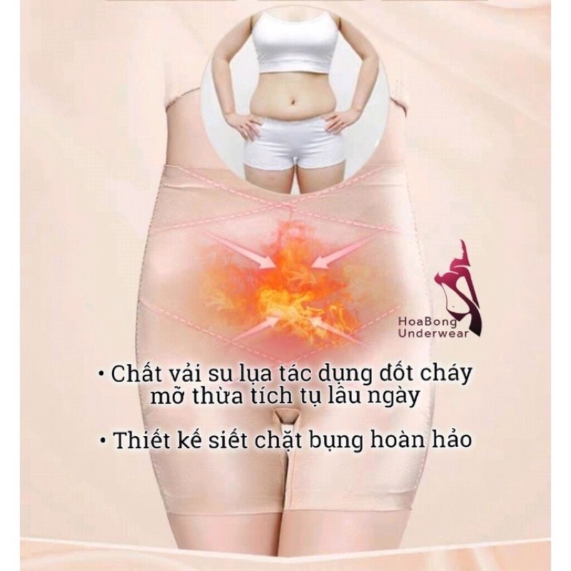 Quần gen bụng đùi su Lụa chống cuộn cao cấp _ Quần Gen Định Hình dáng đùi vát chéo đốt cháy mỡ thừa, siết bụng 8051