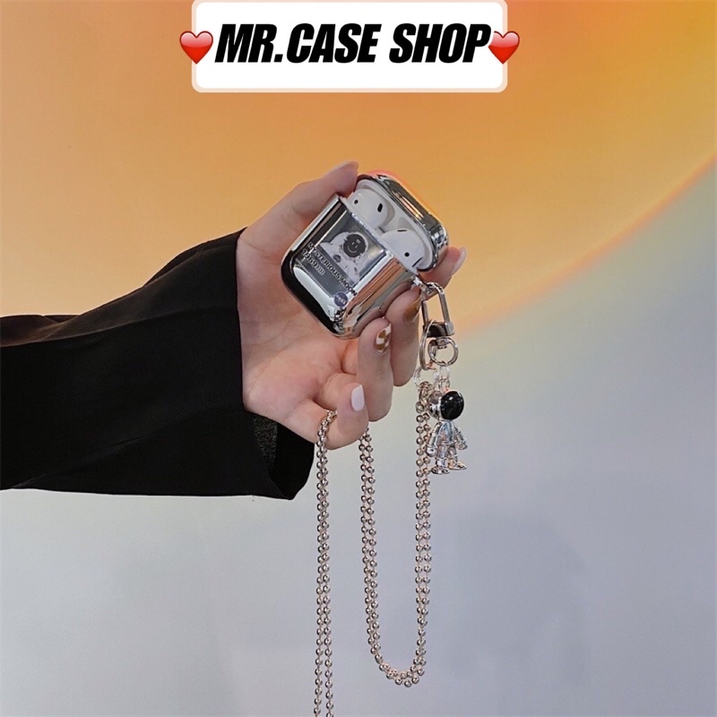 Case Airpods 1/2 /Pro Vỏ Ốp Tai Nghe Hình Phi Hành Gia Tráng Gương Kèm Móc khoá - Mr.Case AirPods
