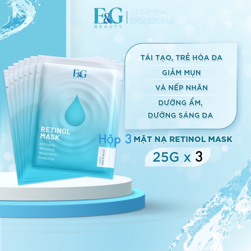 Mặt nạ Retinol E&G giúp làn da sạch mụn mờ thâm sau 1 liệu trình [ Chính Hãng]