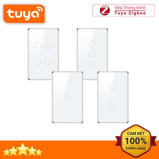 Công Tắc Tuya Zigbee Wifi Cảm Ứng Chữ Nhật Thông Minh 1 2 3 4 Nút Tuya