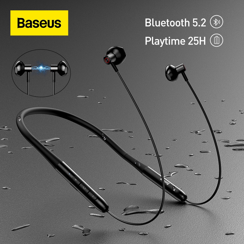 Tai Nghe Nhét Tai Không Dây Baseus Bluetooth 5.2 Có Nam Châm Hít Đeo Cổ Tiện Dụng