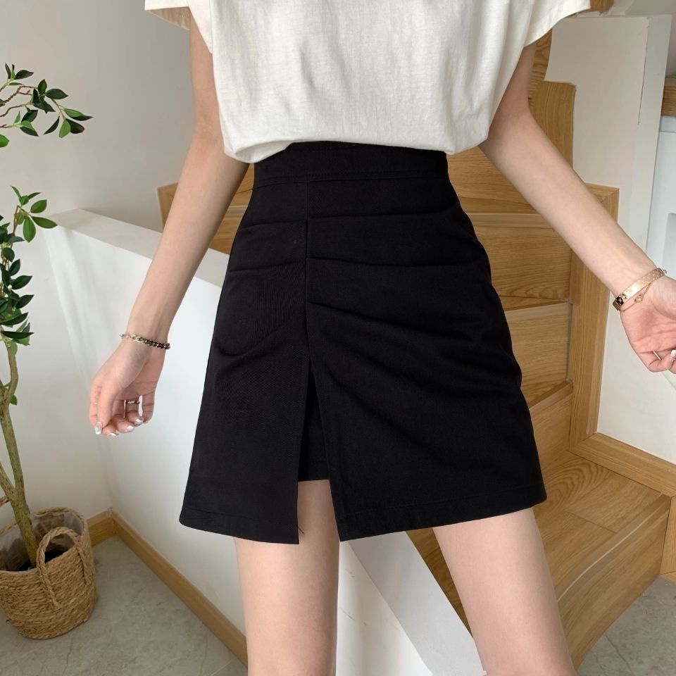 B&amp;G Chân váy jean Dáng Chữ A Lưng Cao Thiết Kế Xẻ Tà Thời Trang Cá Tính váy nữ WT-DQ-03