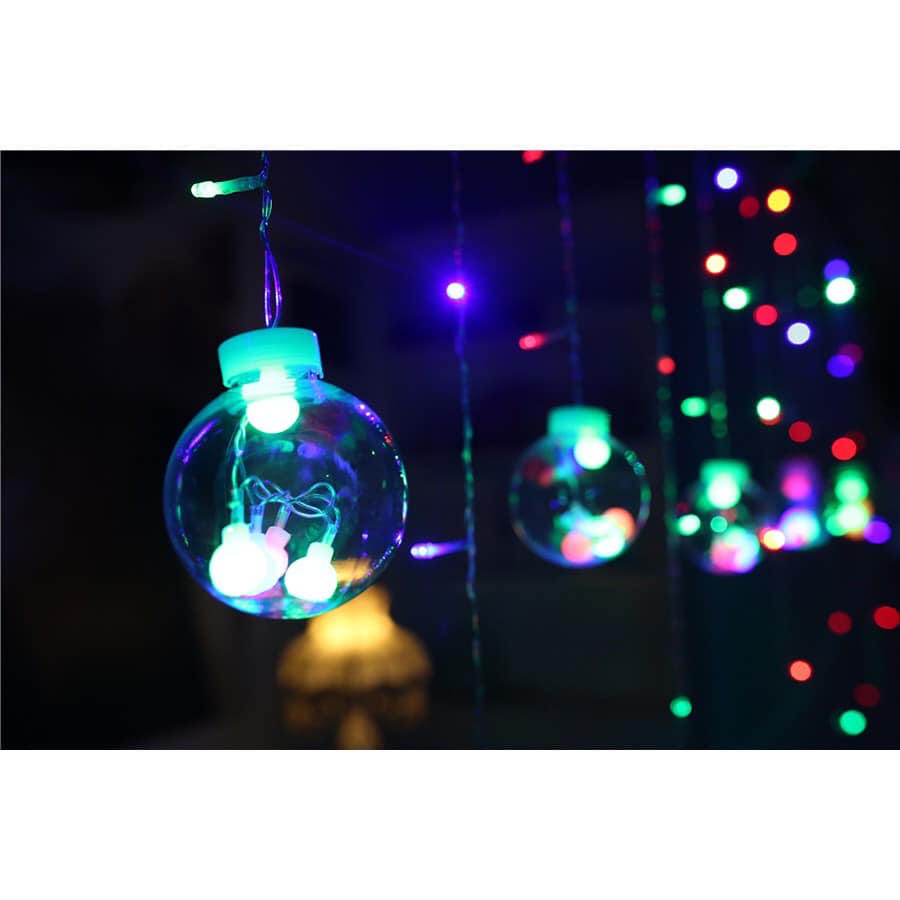 Bộ đèn nháy mành, hình tròn trang trí nhà cửa nhiều màu