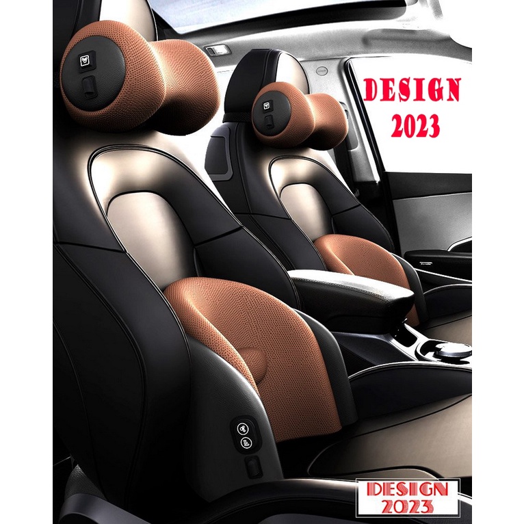 DESIGN 2023 - GỐI MASSAGE ĐẦU VÀ LƯNG TRÊN Ô TÔ/Gối và Đệm Tích hợp Máy Massage Lưng Cổ cho Ghế xe Ô tô cao cấp GS