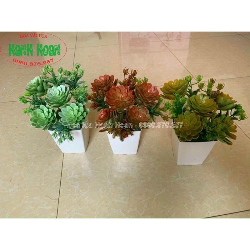 Sen đá chùm 5 bông cao cấp decor trang trí nhà cửa , chậu cây - Cây hoa giả