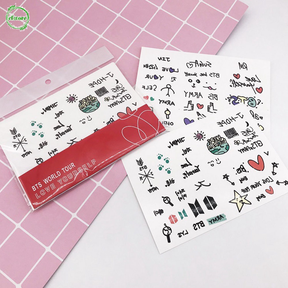 Miếng Dán Hình Xăm Tạm Thời Phong Cách Kpop Bts Bt21