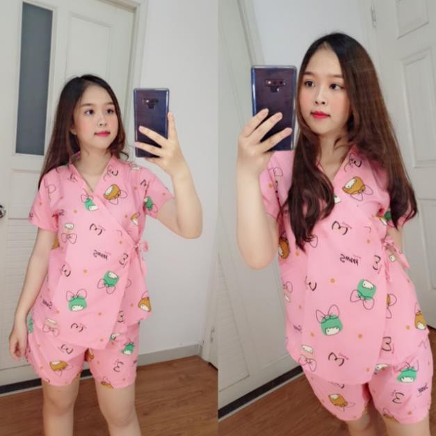 Đồ Bộ Pijama Kate Thái Kimono Mùa Hè Hình Dễ Thương Dưới 58KG