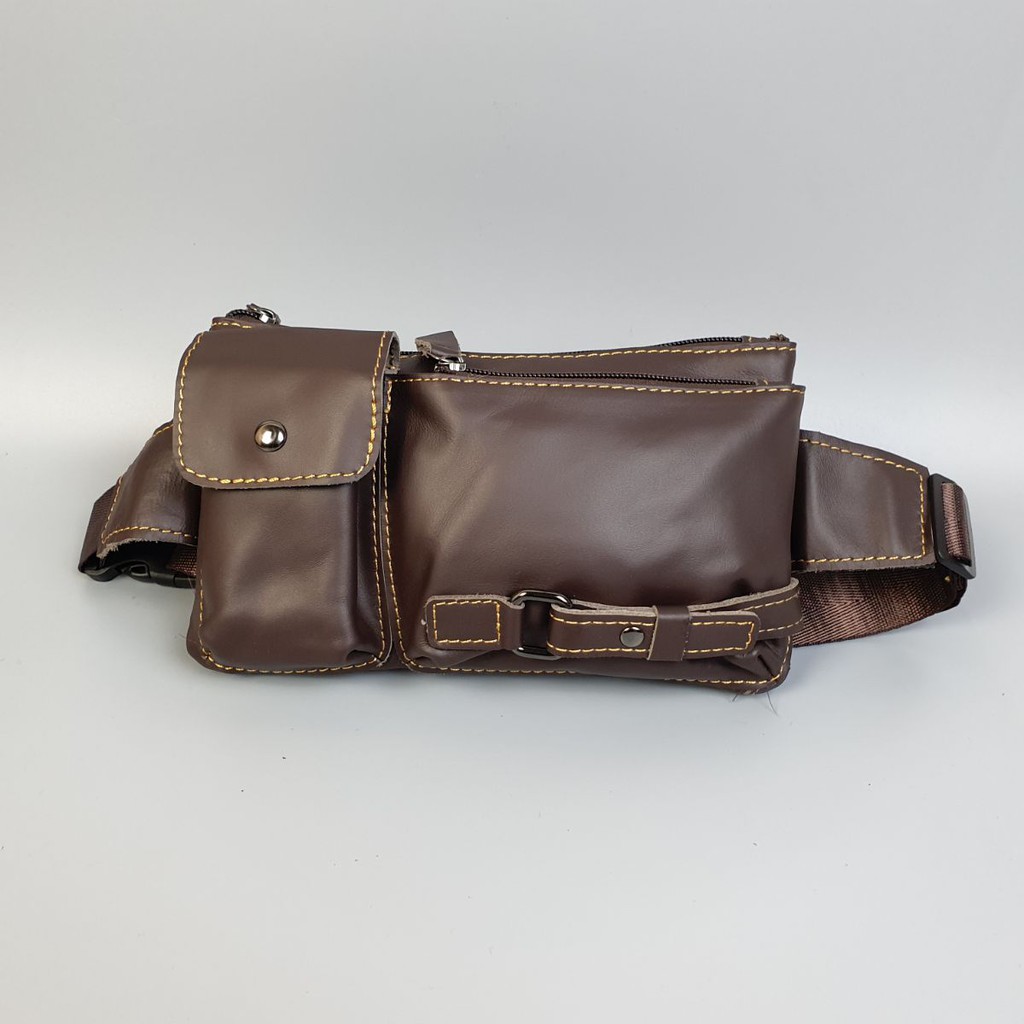 [Da thật]Túi đeo ngực kết hợp đeo hông nam da bò thật TD114 (Nâu sẫm) - 100% da bò thật, BH 3 năm | BigBuy360 - bigbuy360.vn