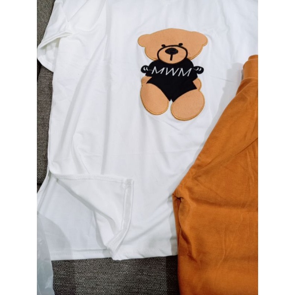 Set ngố xẻ tà gấu thêu cá tính hot ( kèm hình thật )