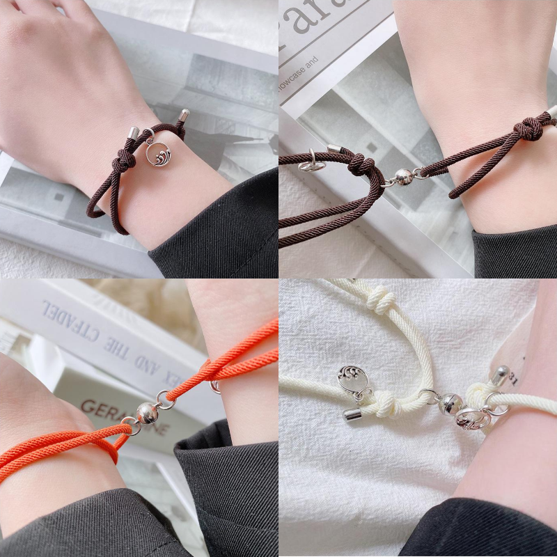 Vòng Tay Bện Dây Khóa Nam Châm Phong Cách Hàn Quốc