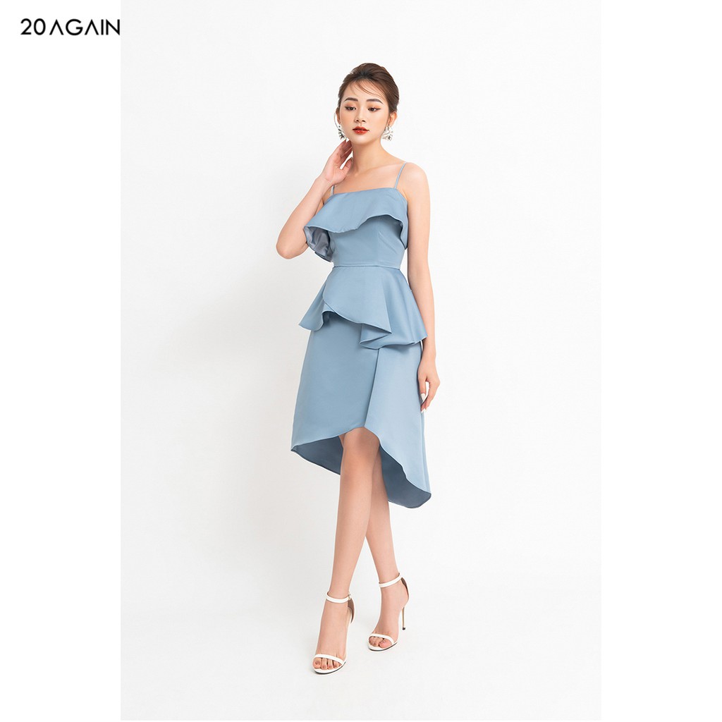 Đầm váy nữ dự tiệc 92WEAR 3 MÀU, đủ size, dáng xòe 2 dây bèo ngực DEA1158