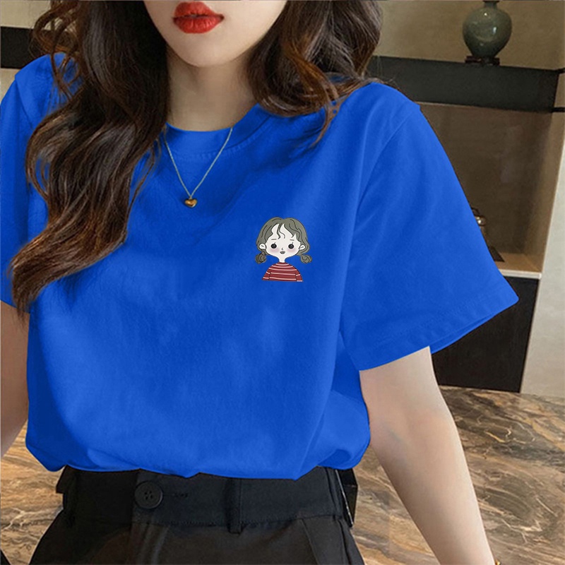 Korean version of loose fashion print trend short-sleeved T-shirt woman